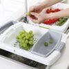 Multifunctional drainable retractable cutting board